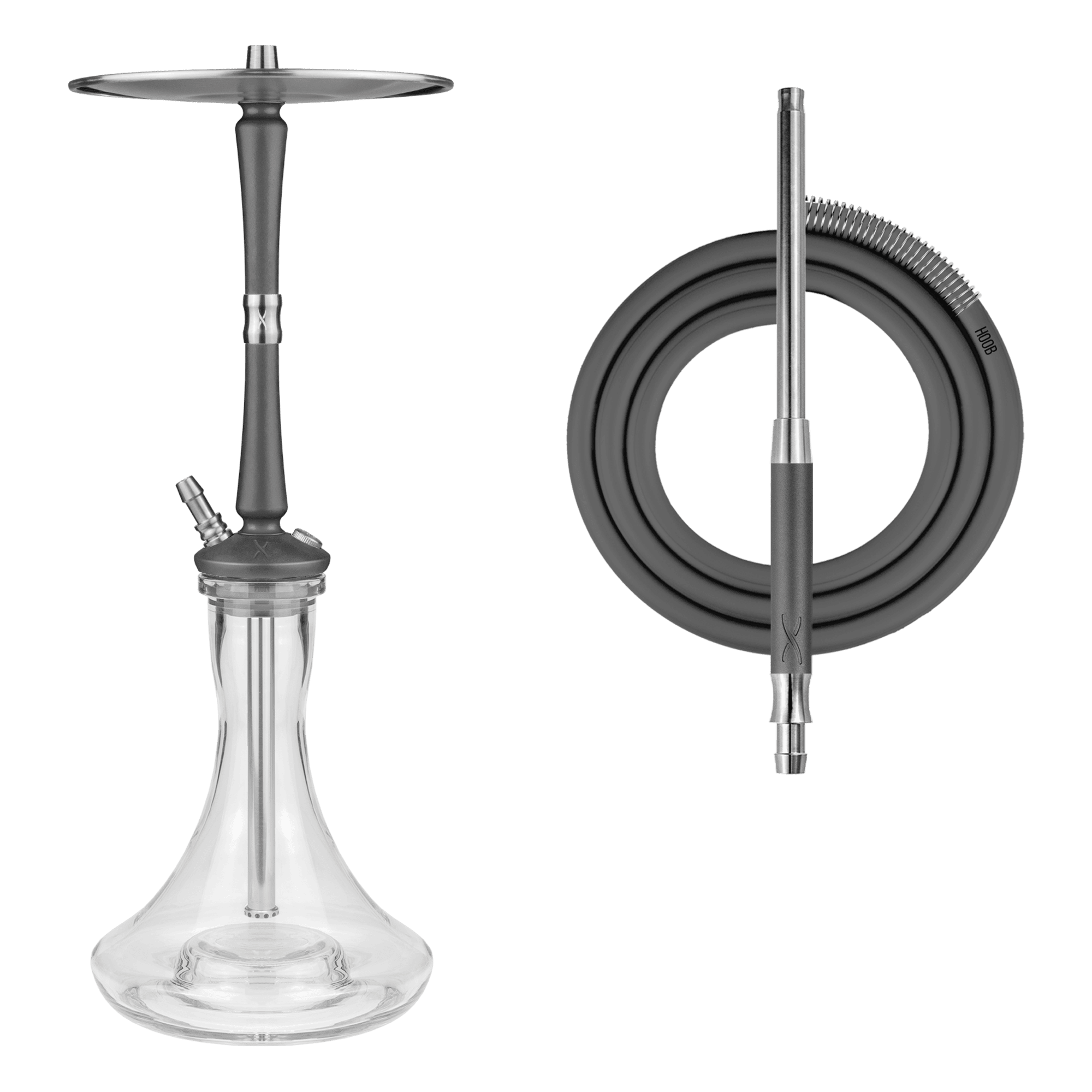  кальян hoob go | космический серый x нержавеющая сталь 