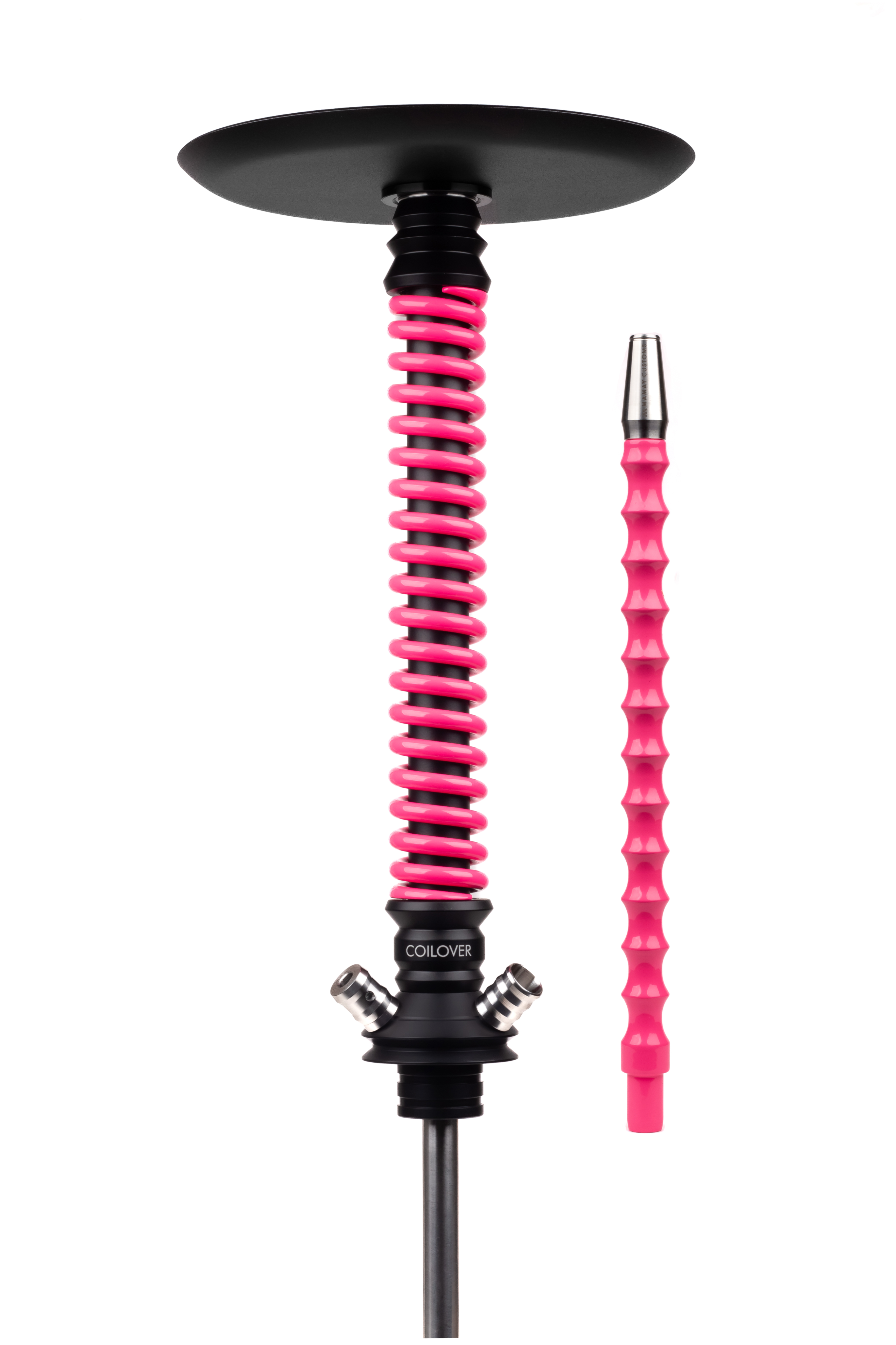 Кальян Mamay Customs Coilover Big Base Черный мат./Розовый флюр.
