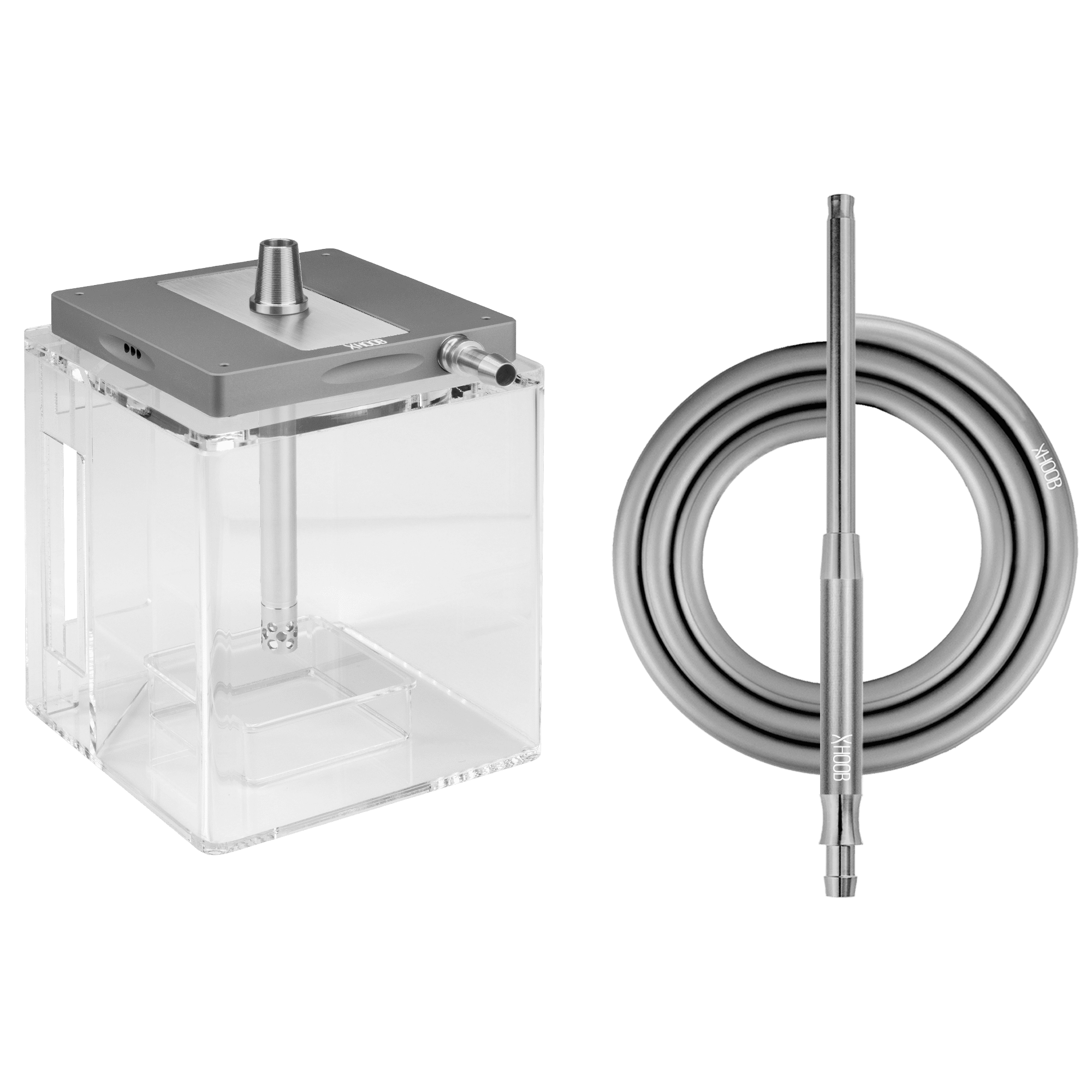 Кальян Hoob Atom | Космический серый x Нержавеющая сталь