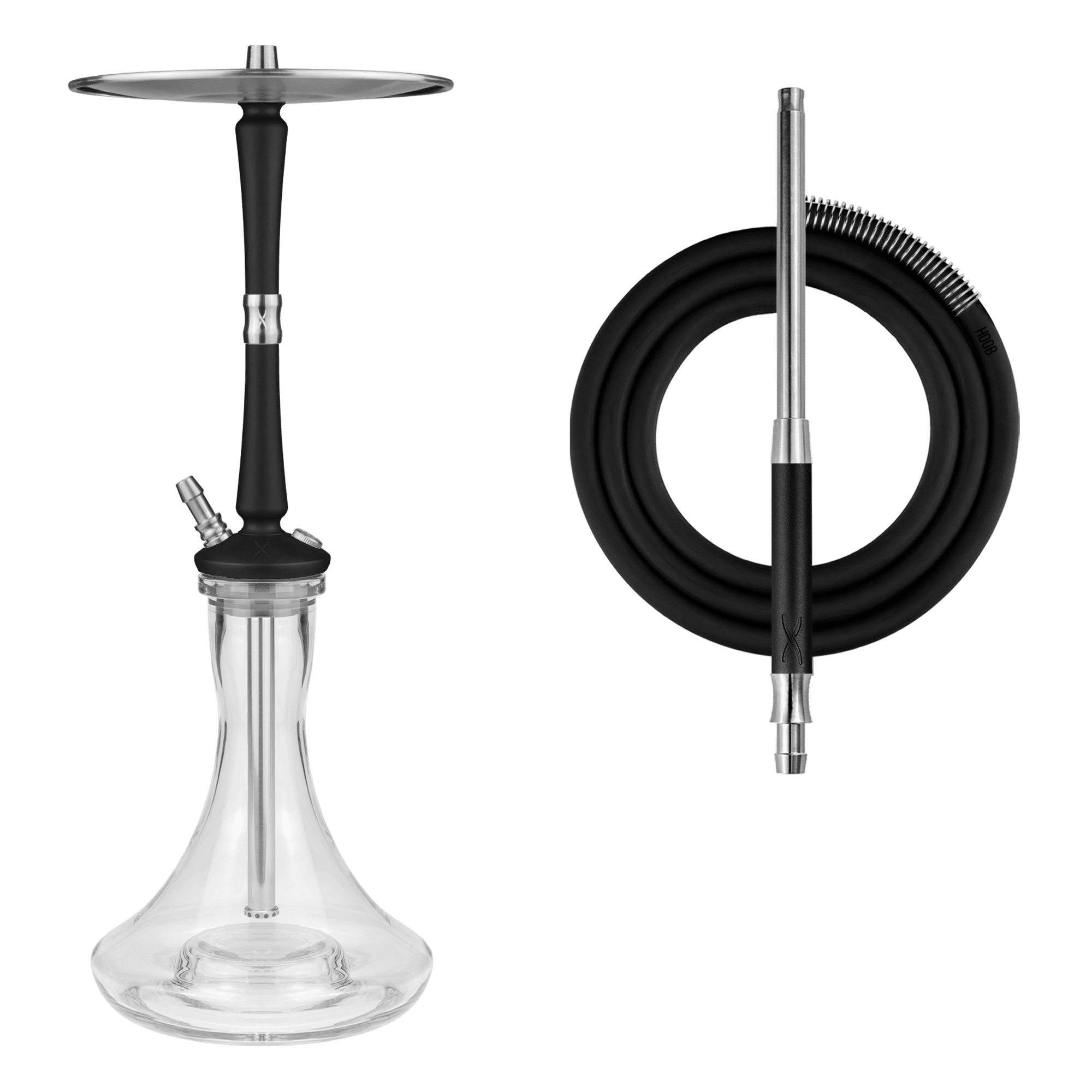  кальян hoob go | чёрный x нержавеющая сталь 