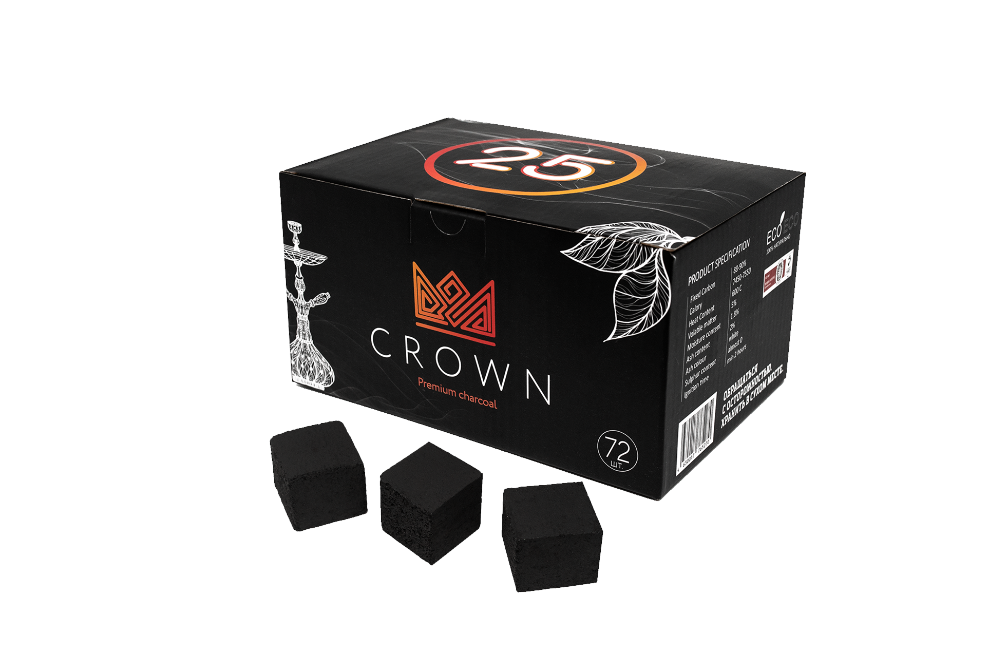  уголь crown 25мм 1кг 