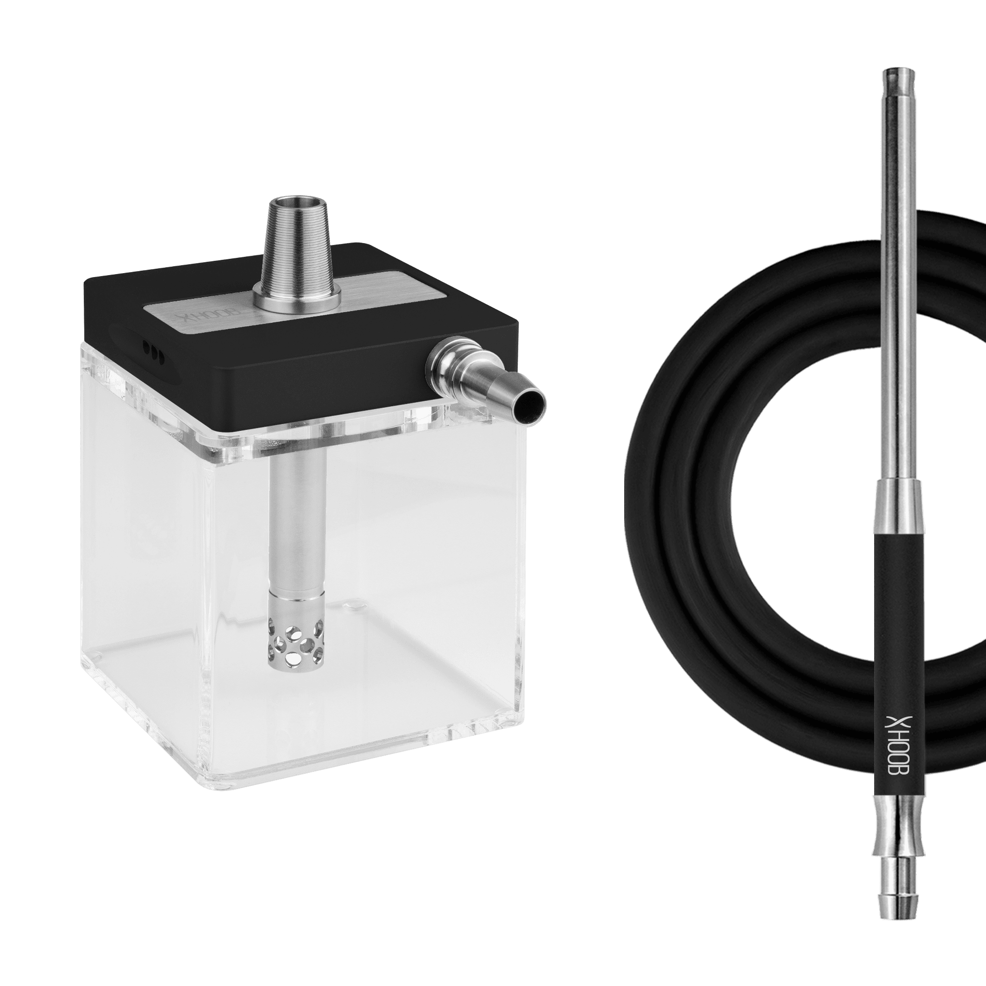 Кальян Hoob subAtom | Чёрный x Нержавеющая сталь